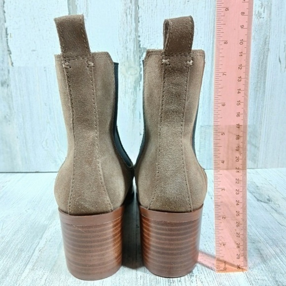 Steve Madden Women's 8 Rhiannon Chelsea Brown Suede Block Heel Ankle Boots - Picture 8 of 13